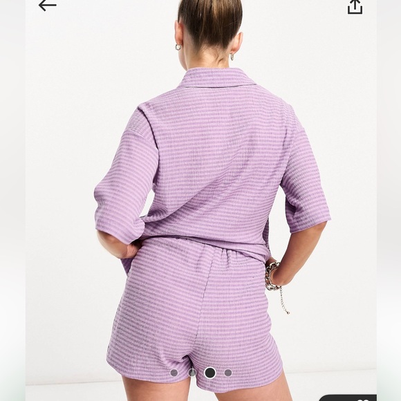 [ASOS Maternity] The Frolic Maternity Lilac Gingham Shorts and Short Sleeve Set - Picture 2 of 4